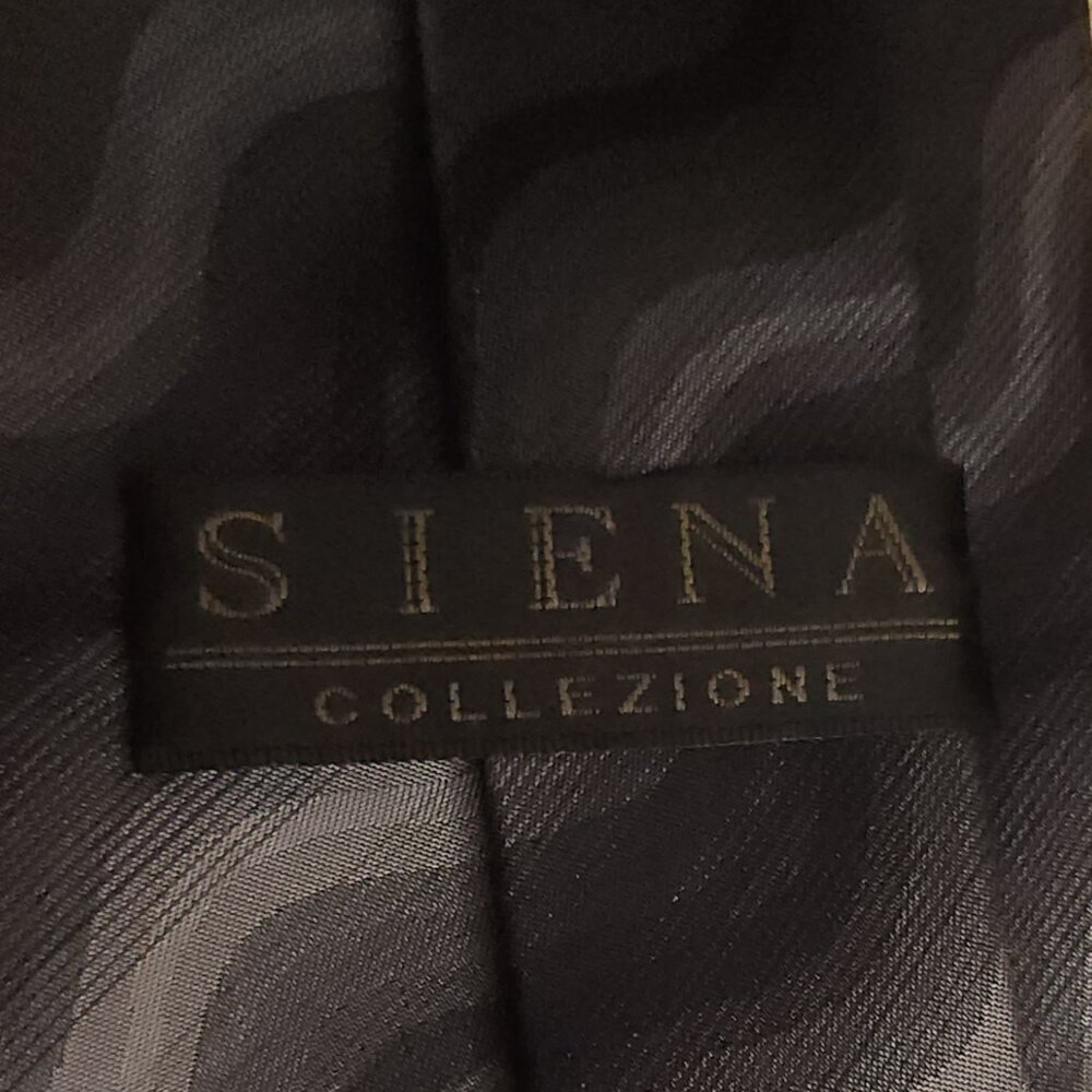 Siena Collezione Black Grey Geometric Silk Tie - Picture 4 of 4